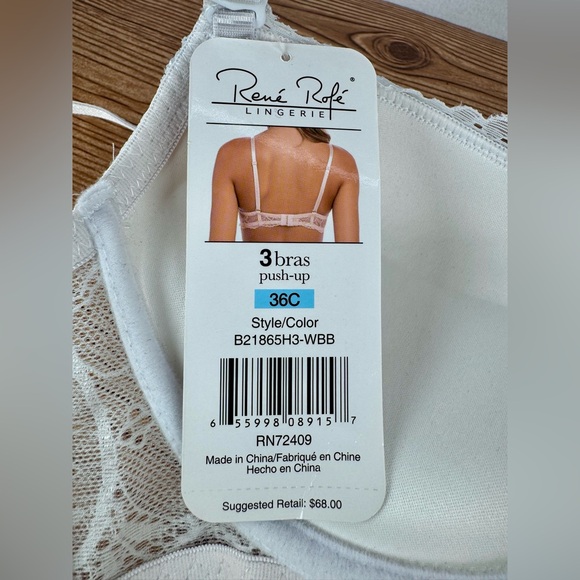 NWT Women’s White Lace Push Up Bra 36C Convertible Straps (ONLY ONE) - Picture 5 of 6